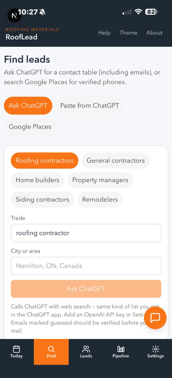 Find contractors