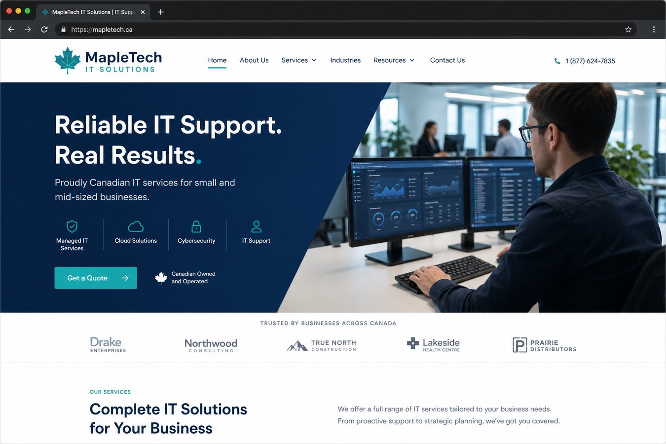 Business marketing website concept